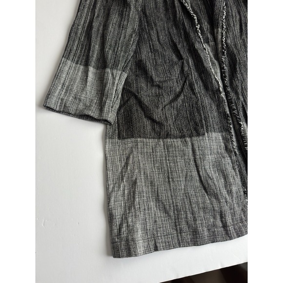 Eileen Fisher Hazy Blocks Organic Cotton Shawl Collar Jacket Sz L/XL Lagenlook - Picture 5 of 13
